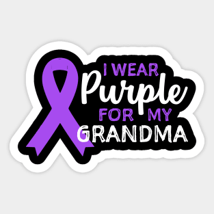 I Wear Purple For My Grandma Sticker